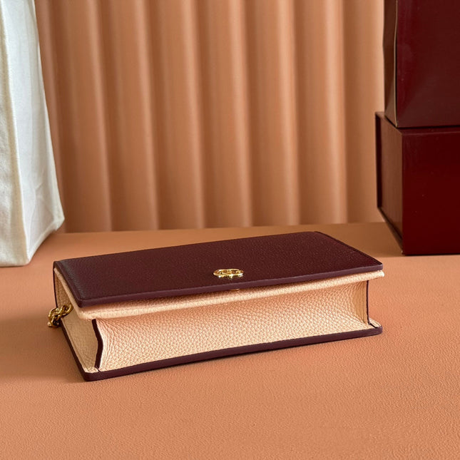 GG MARMONT 20 MINI CHAIN BAG IN DARK RED CALFSKIN