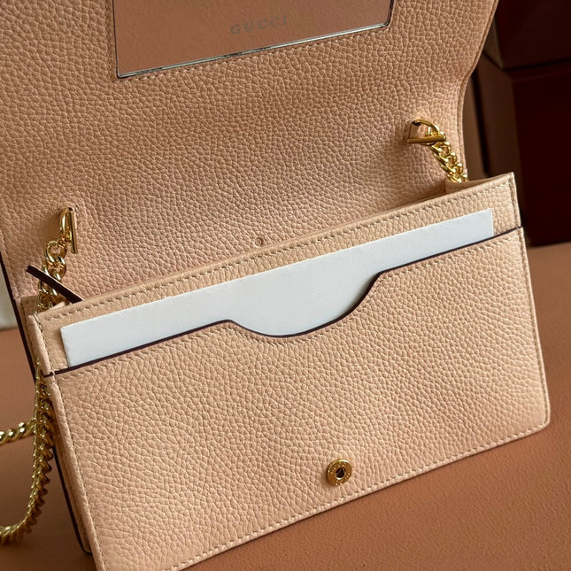 GG MARMONT 20 MINI CHAIN BAG IN DARK RED CALFSKIN