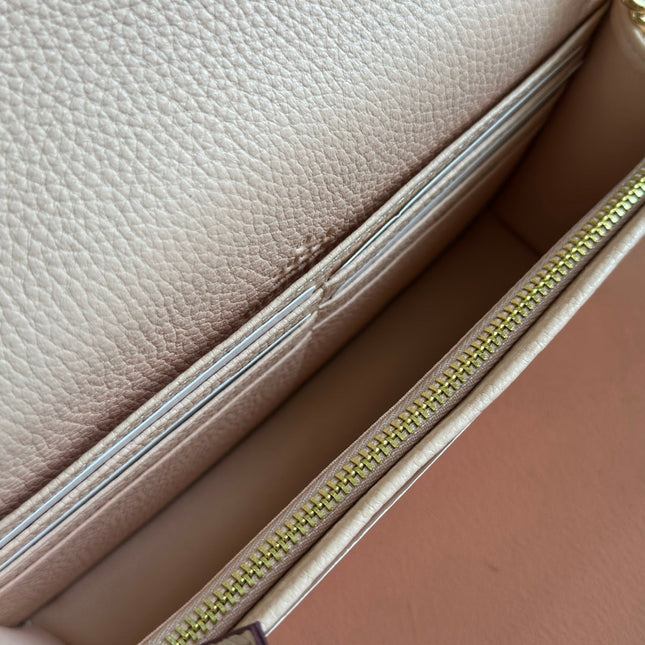 GG MARMONT 20 MINI CHAIN BAG IN DARK RED CALFSKIN