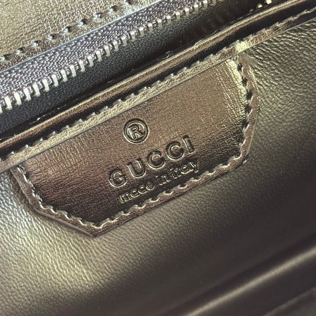GUCCI BAMBOO MINI BAG 21 FULL BLACK IN CALFSKIN