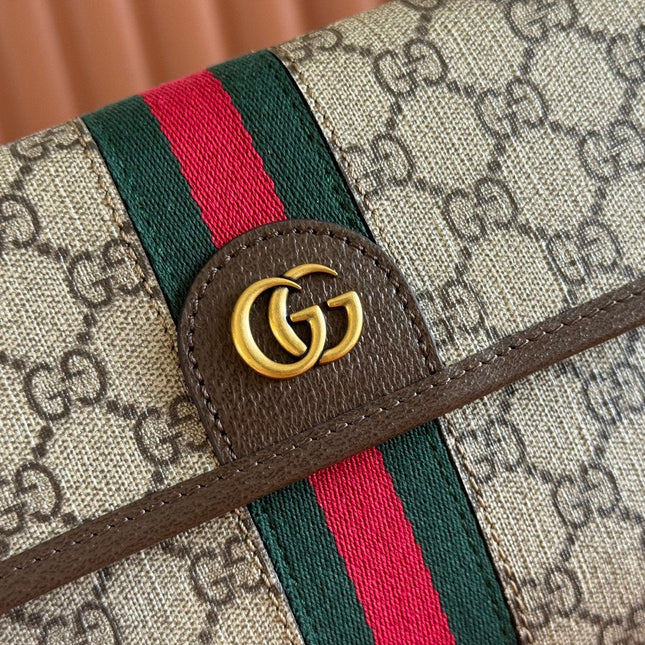 OPHIDIA BELT BAG 24 IN BEIGE AND DARK BROWN CANVAS