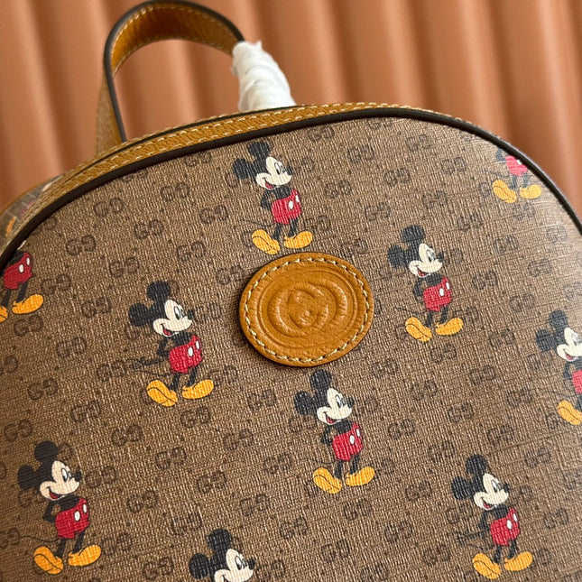 GUCCI DONALD MICKEY SMALL BACKPACK 29 CARAMEL IN CALFSKIN