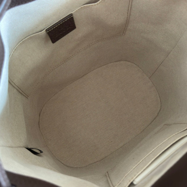 GUCCI DRAWSTRING BACKPACK TIGER HEAD 27 IN BROWN CANVAS