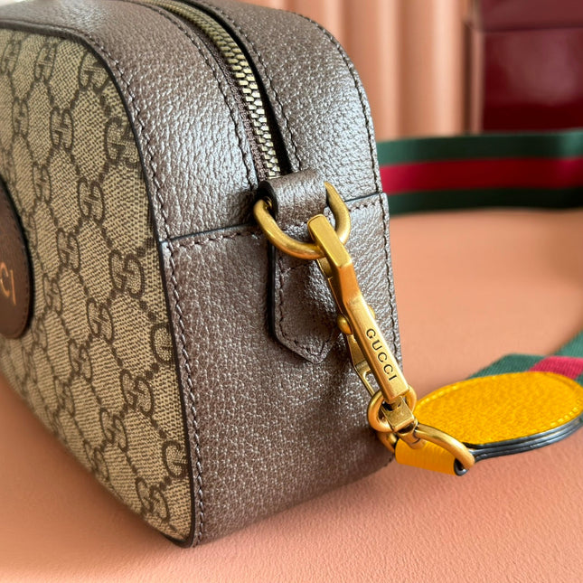 GUCCI NEO VINTAGE GG SUPREME TIGER HEAD CROSSBODY BAG 24 IN CANVAS