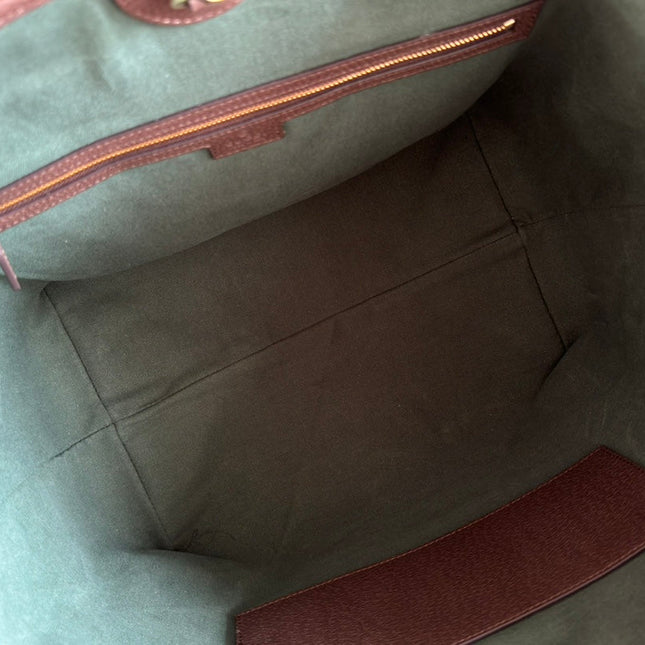 GG OPHIDIA MEDIUM TOTE BAG 31 BEIGE AND DARK BROWN CANVAS