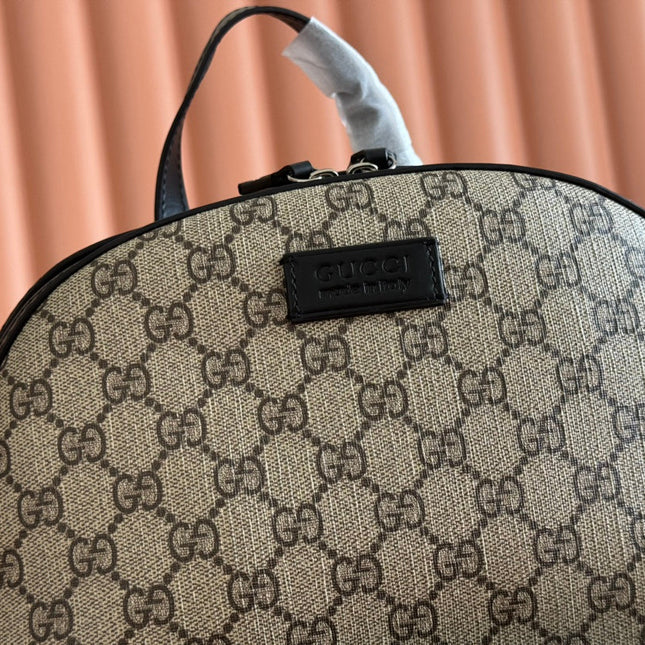 EMBOSSED BACKPACK 40 IN BEIGE AND DARK BROWN CALFSKIN