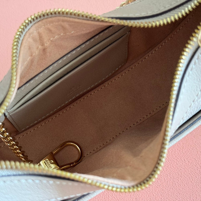 GG SUPREME SHOULDER BAG 22 CREAM IN CANVAS GOLD HARDWARE