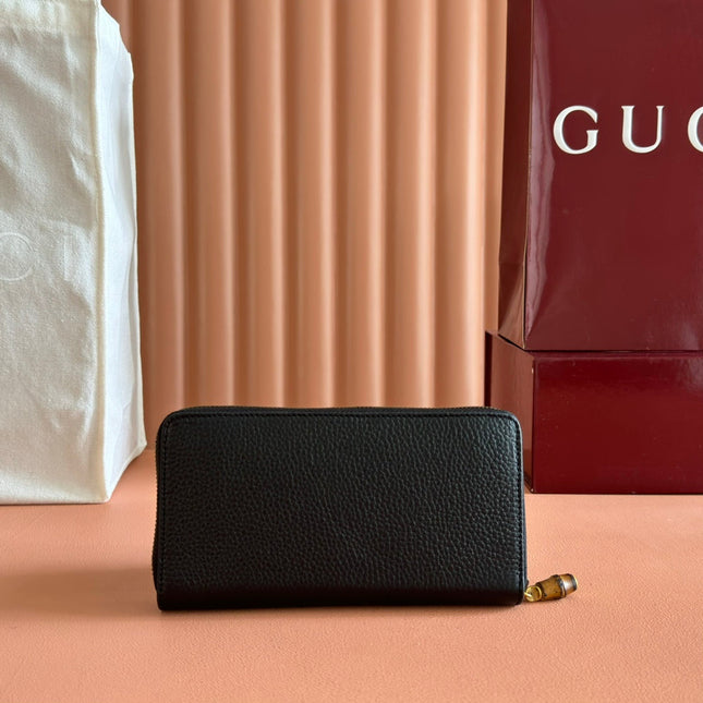 GG 25S MARMONT WALLET 19 IN BLACK CALFSKIN GOLD HARDWARE