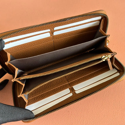 GG 25S MARMONT WALLET 19 IN BROWN CALFSKIN GOLD HARDWARE