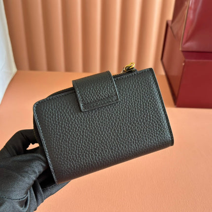 GG 25S MARMONT WALLET 13 IN BLACK CALFSKIN GOLD HARDWARE