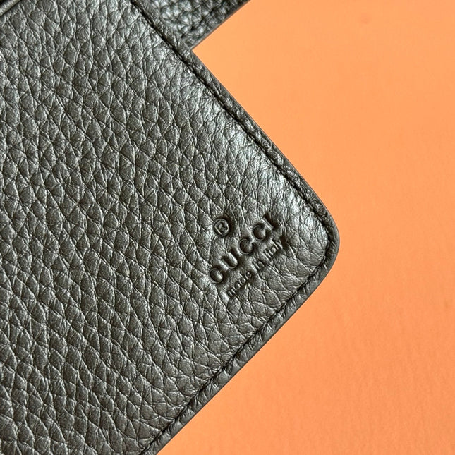 GG 25S MARMONT WALLET 13 IN BLACK CALFSKIN GOLD HARDWARE