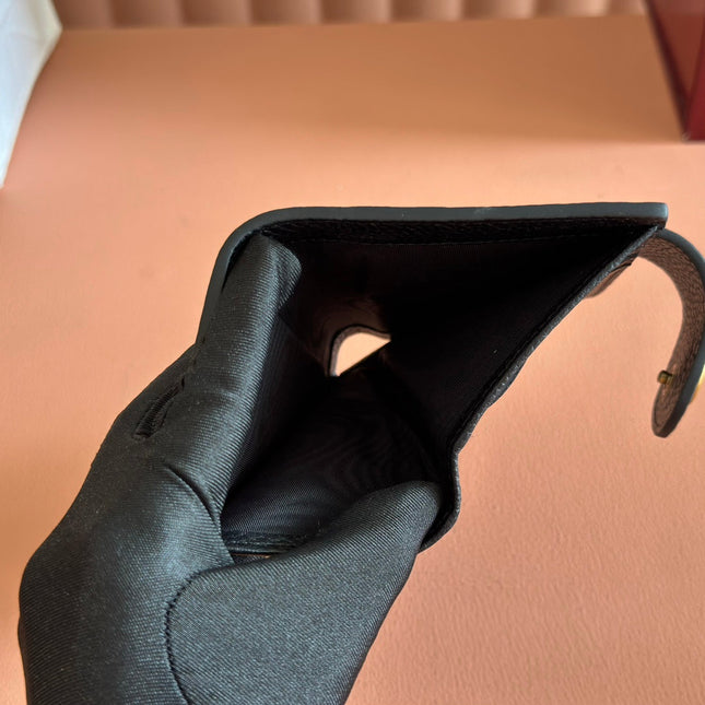 GG 25S MARMONT WALLET 13 IN BLACK CALFSKIN GOLD HARDWARE