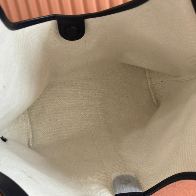 GUCCI 25S GIGLIO LARGE TOTE BAG 50 IN BLUE AND WHITE DENIM