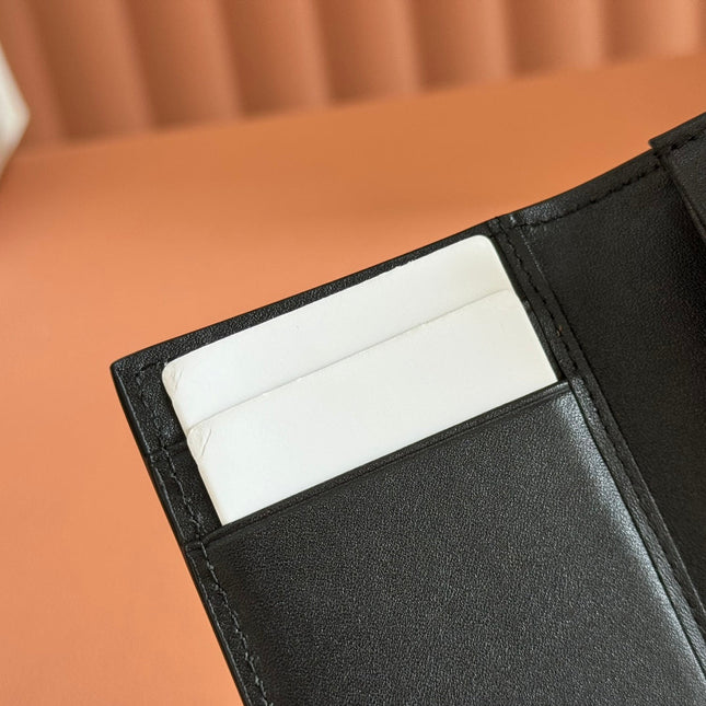 GUCCI 25S MARMONT WALLET BAG 10 IN BLACK CALFSKIN