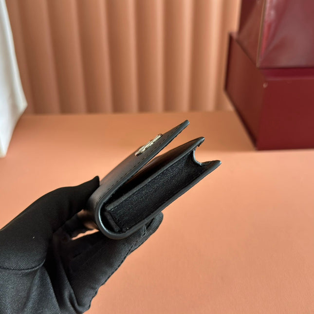 GUCCI 25S MARMONT WALLET BAG 10 IN BLACK CALFSKIN