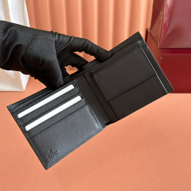 GUCCI 25S MARMONT WALLET BAG 11 IN BLACK CALFSKIN SILVER HARDWARE