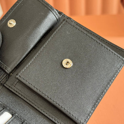 GUCCI 25S MARMONT WALLET BAG 11 IN BLACK CALFSKIN SILVER HARDWARE