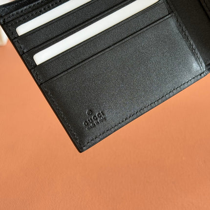 GUCCI 25S MARMONT WALLET BAG 11 IN BLACK CALFSKIN SILVER HARDWARE