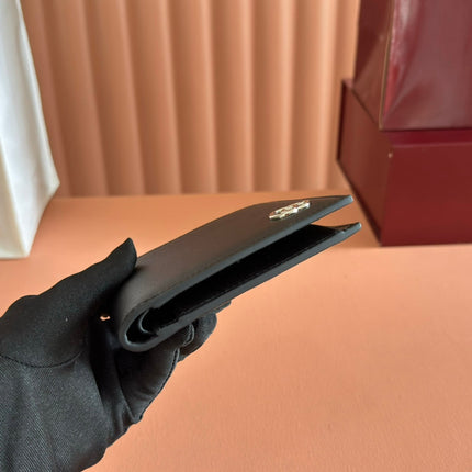 GUCCI 25S MARMONT WALLET BAG 11 IN BLACK CALFSKIN SILVER HARDWARE