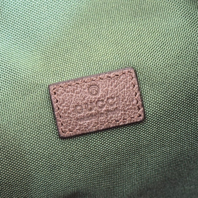 GG 25S OPHIDIA SMALL BACKPACK 20 IN BEIGE AND EBONY CALFSKIN