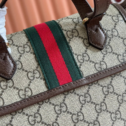 GG 25S OPHIDIA MEDIUM BACKPACK 30 IN BEIGE AND EBONY CALFSKIN