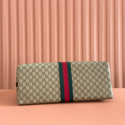 GG 25S SAVOY LARGE BAG 48 IN BEIGE AND EBONY GG SUPREME CANVAS