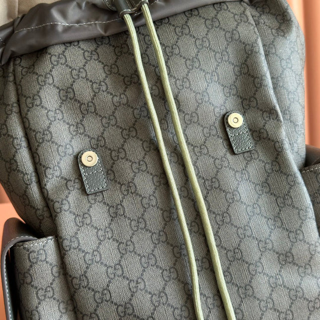 GUCCI 25S OPHIDIA MEDIUM BACKPACK 40 IN GREEN GRAY CALFSKIN