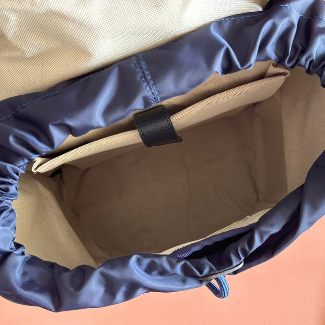 GUCCI 25S OPHIDIA MEDIUM BACKPACK 40 IN DARK BLUE GRAY CALFSKIN