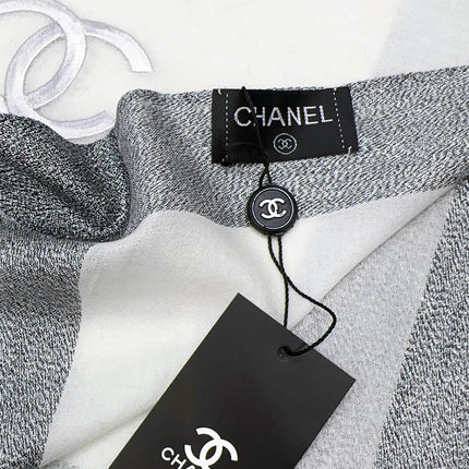 SCARF 200 CM IN SHADOW GRAY MIX WHITE CASHMERE 402262