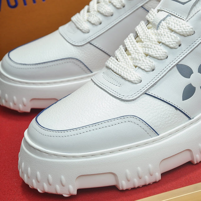 LV TRAINER WHITE MIX GREY CALFSKIN