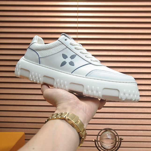 LV TRAINER WHITE MIX GREY CALFSKIN