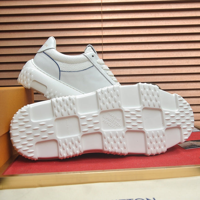 LV TRAINER WHITE MIX GREY CALFSKIN