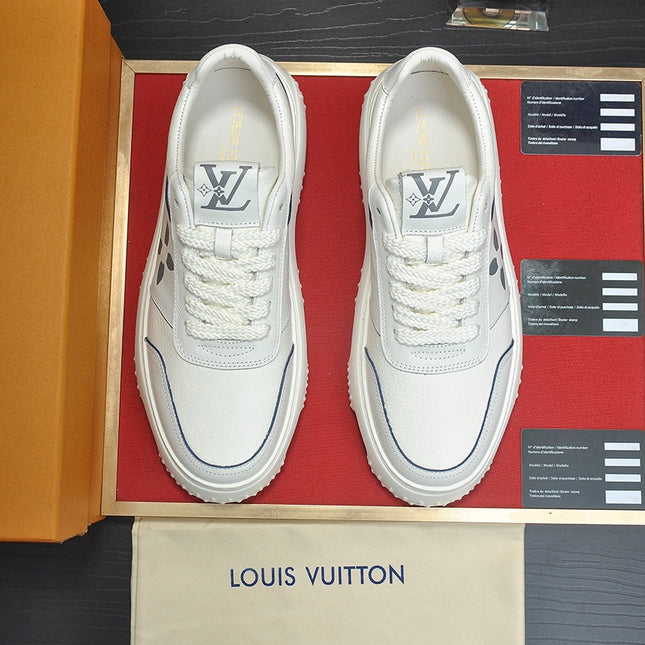 LV TRAINER WHITE MIX GREY CALFSKIN