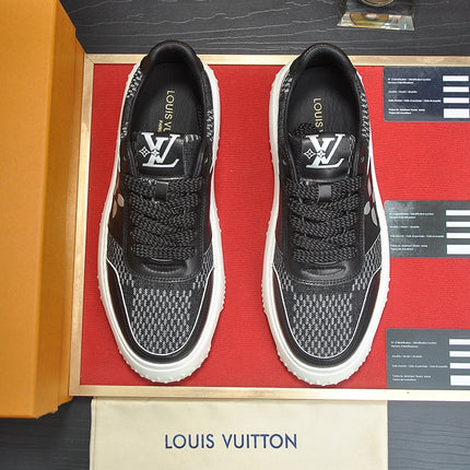 LV TRAINER BLACK CALFSKIN AND DENIM