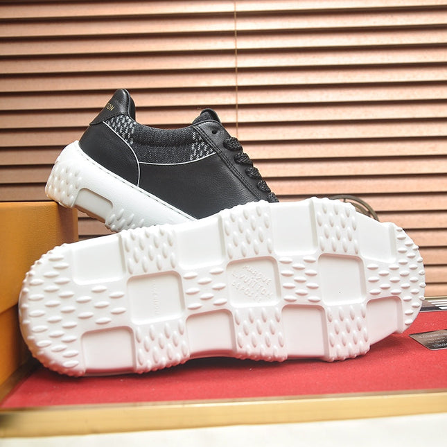LV TRAINER BLACK CALFSKIN AND DENIM