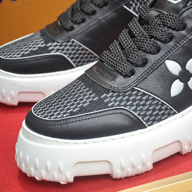 LV TRAINER BLACK CALFSKIN AND DENIM