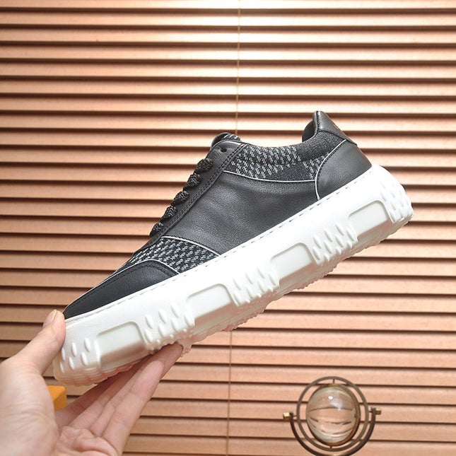 LV TRAINER BLACK CALFSKIN AND DENIM