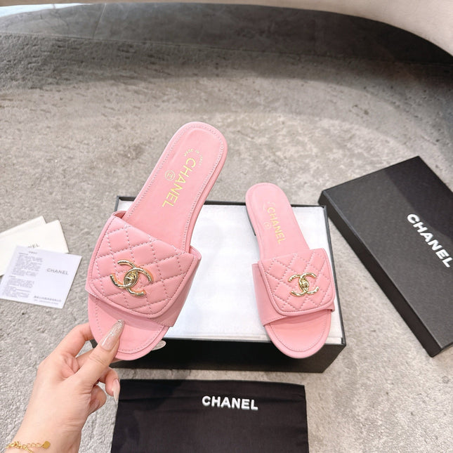 PLATFORM SLIPPERS LOGO IN LIGHT PINK LAMBSKIN
