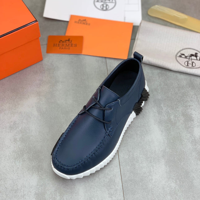 HM INCREASE SNEAKER NAVY CALFSKIN
