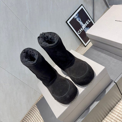 BALENCIAGA 25S LOW ANKLE BOOTS PLATFORM HEEL IN BLACK SUEDE STYLE 9