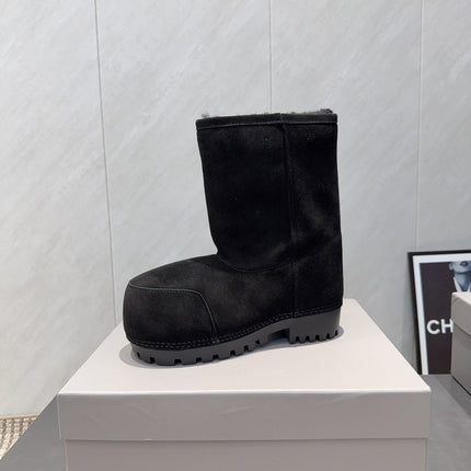 BALENCIAGA 25S LOW ANKLE BOOTS PLATFORM HEEL IN BLACK SUEDE STYLE 9