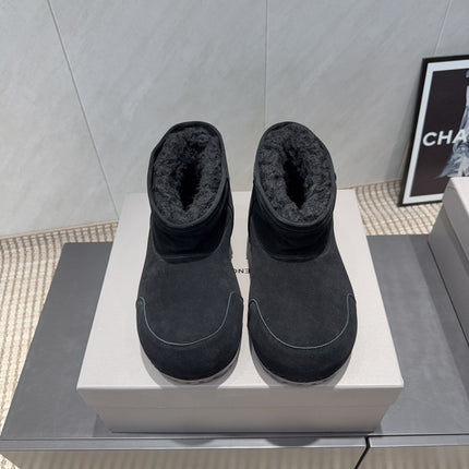 BALENCIAGA 25S LOW ANKLE BOOTS PLATFORM HEEL IN BLACK SUEDE STYLE 8
