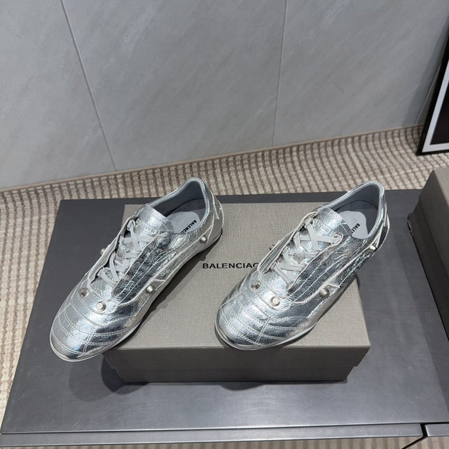 BALENCIAGA 25S SNEAKER IN SILVER CALFSKIN