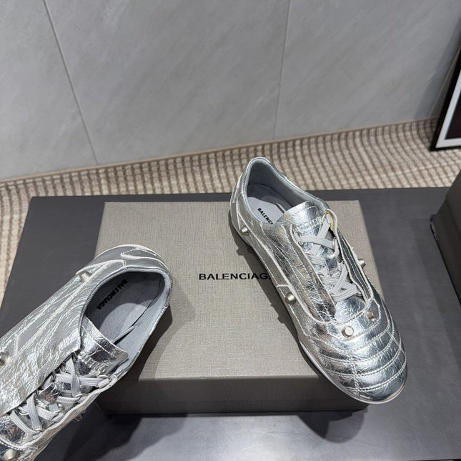 BALENCIAGA 25S SNEAKER IN SILVER CALFSKIN