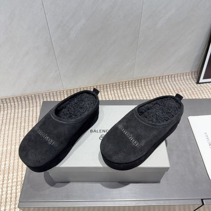 BALENCIAGA 25S AURALEE SLIP-ON 50 MM IN BLACK SUEDE STYLE 4