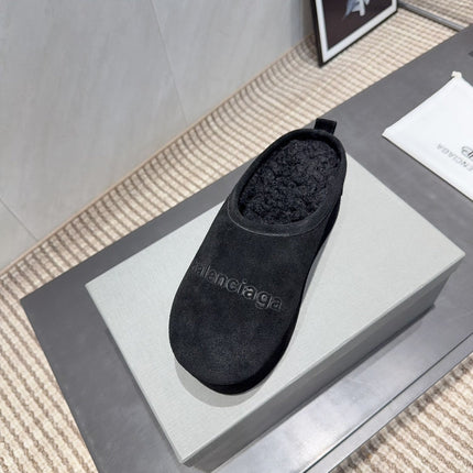 BALENCIAGA 25S AURALEE SLIP-ON 50 MM IN BLACK SUEDE STYLE 4