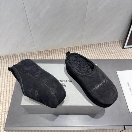 BALENCIAGA 25S AURALEE SLIP-ON 50 MM IN BLACK SUEDE STYLE 4