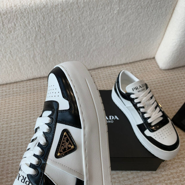 PRA DOWNTOWN BOLD SNEAKERS BLACK AND WHITE CALFSKIN