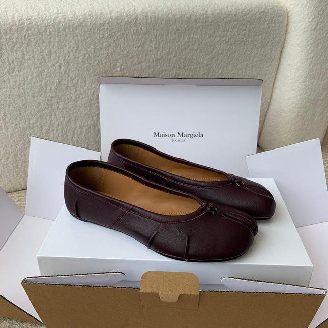 SL TABI BALLERINA FLAT WINE LAMBSKIN