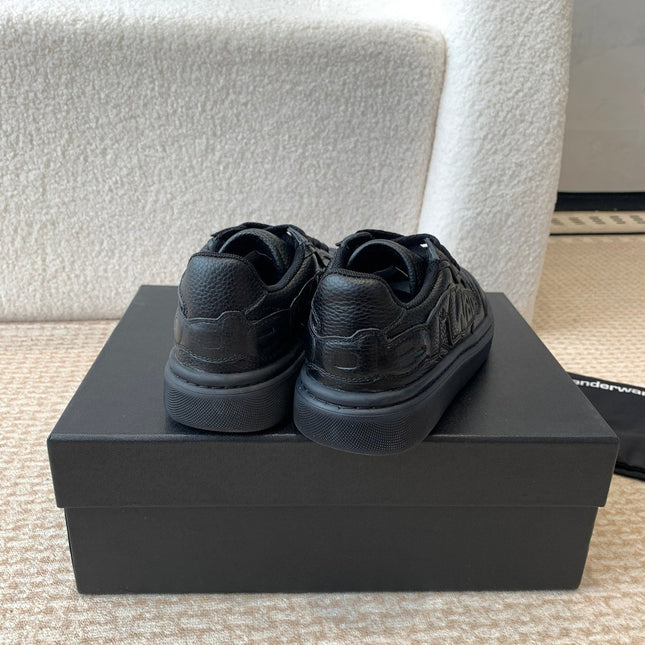 SNEAKER WITH LOGO IN BLACK PUFF PEBBLE LEATHER